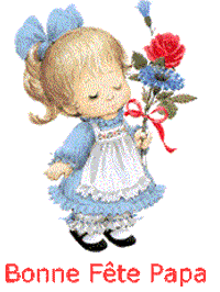Gif animé bonne fête papa fille et fleur